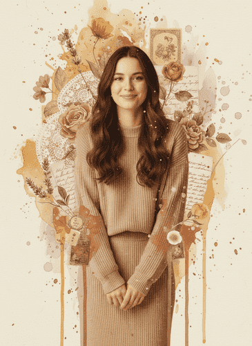 Vintage Watercolor Collage background blur