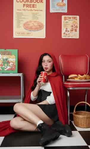 Red Riding Look  background blur