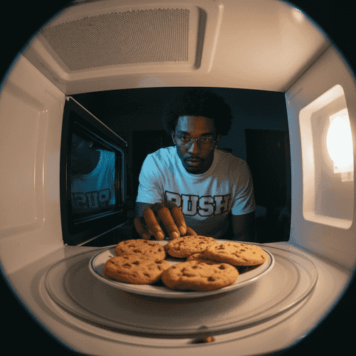 Microwave POV Shot – AI Template background blur