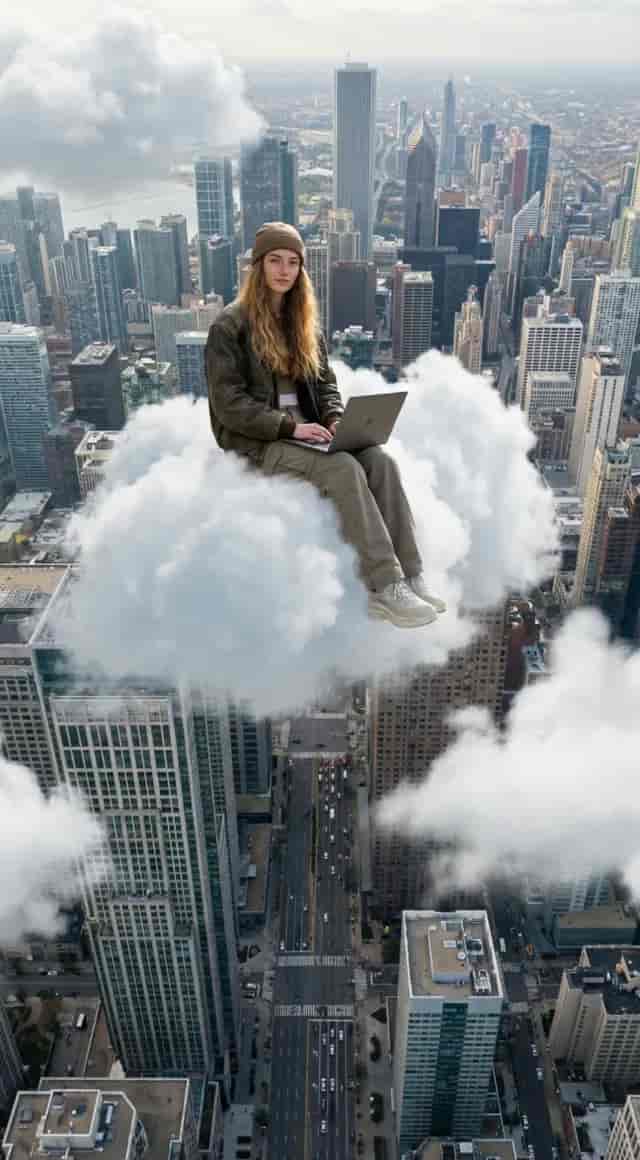 Cloud Work background blur