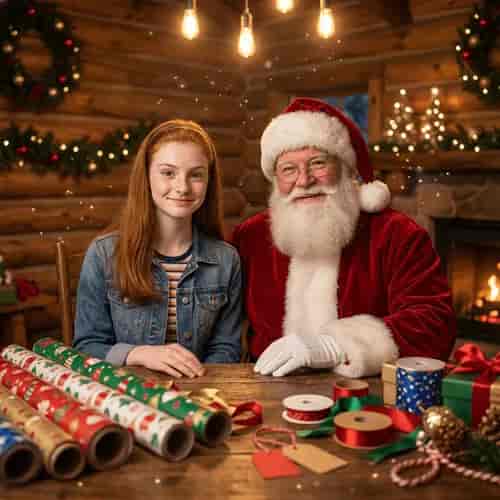 Santa Workshop Table background blur