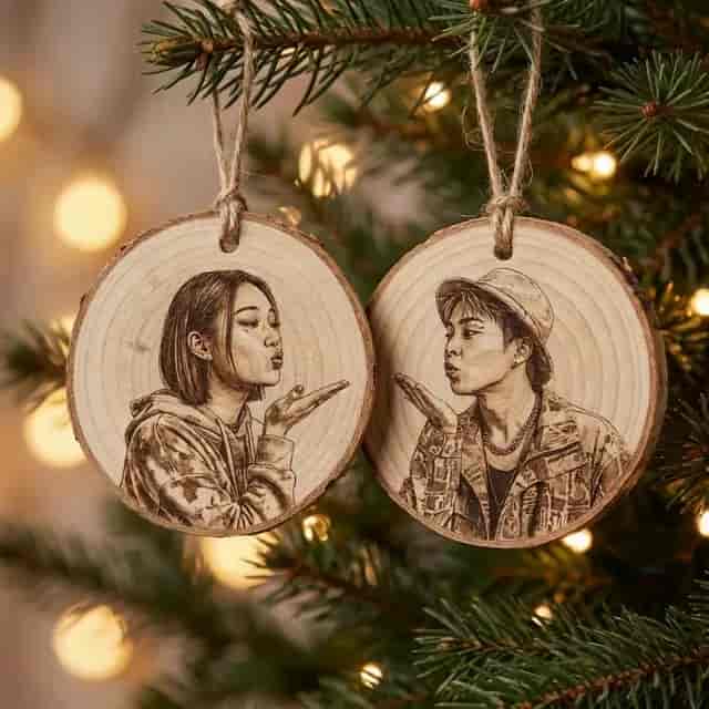 Wooden Ornaments background blur