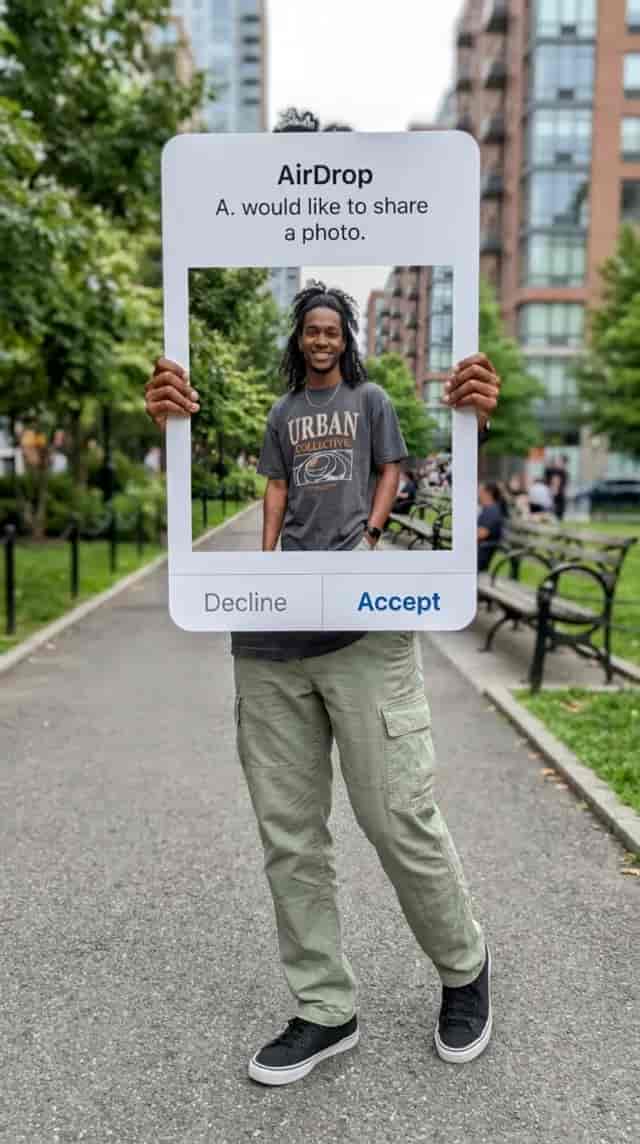 AirDrop Pop-Up background blur