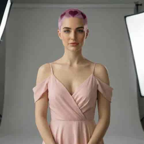 Heart Buzzcut Dye background blur