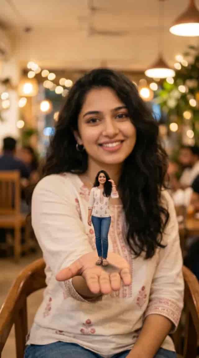 Mini Me On My Palm background blur