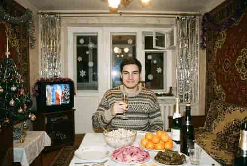 Retro New Year 90s background blur