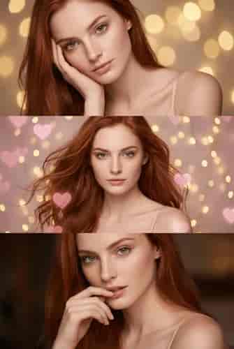 Romantic Triptych Glamour background blur