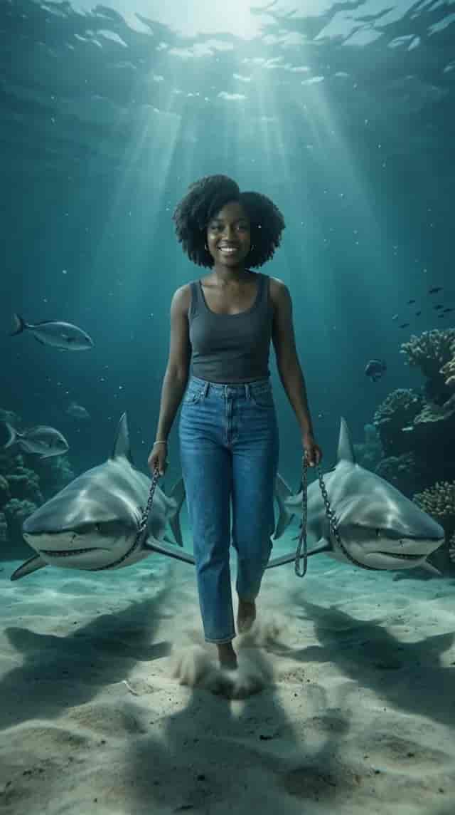 Underwater Shark Walk background blur