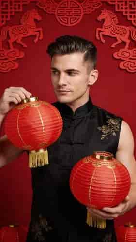 Lantern Qipao Portrait background blur