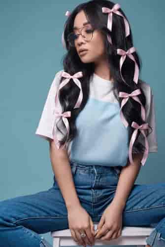 Coquette Ribbon Waves background blur