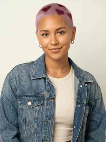 Heart Buzzcut Dye background blur
