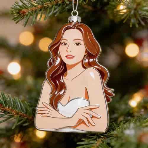 Holiday Ornament Portrait background blur