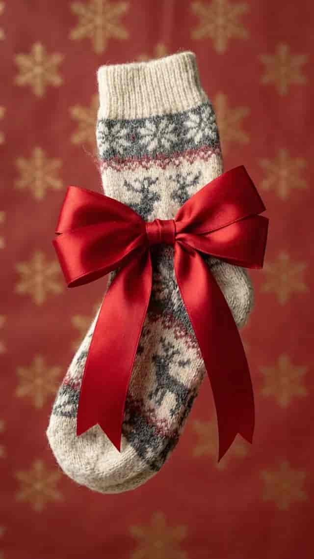 Floating Holiday Bow Feature background blur