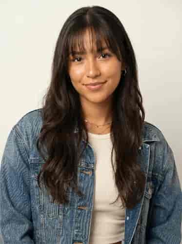 Natural Fringe Bangs background blur