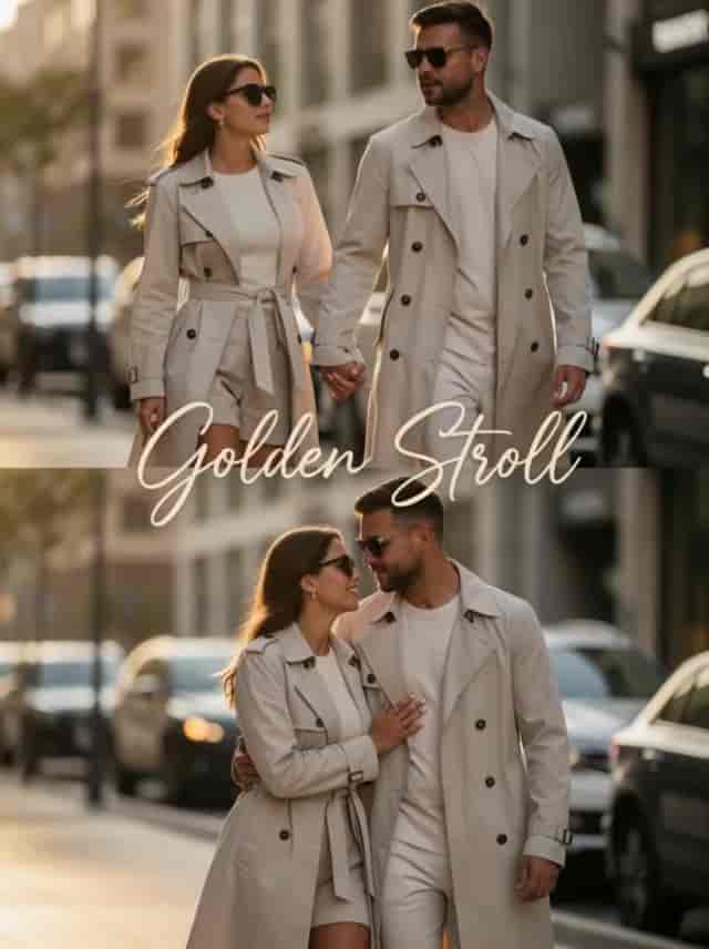Golden Stroll Collage background blur