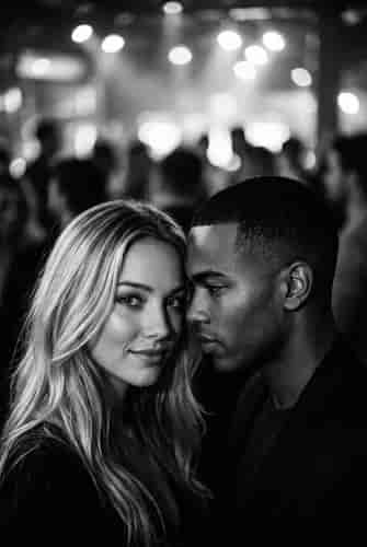 Intimate Monochrome Couple background blur