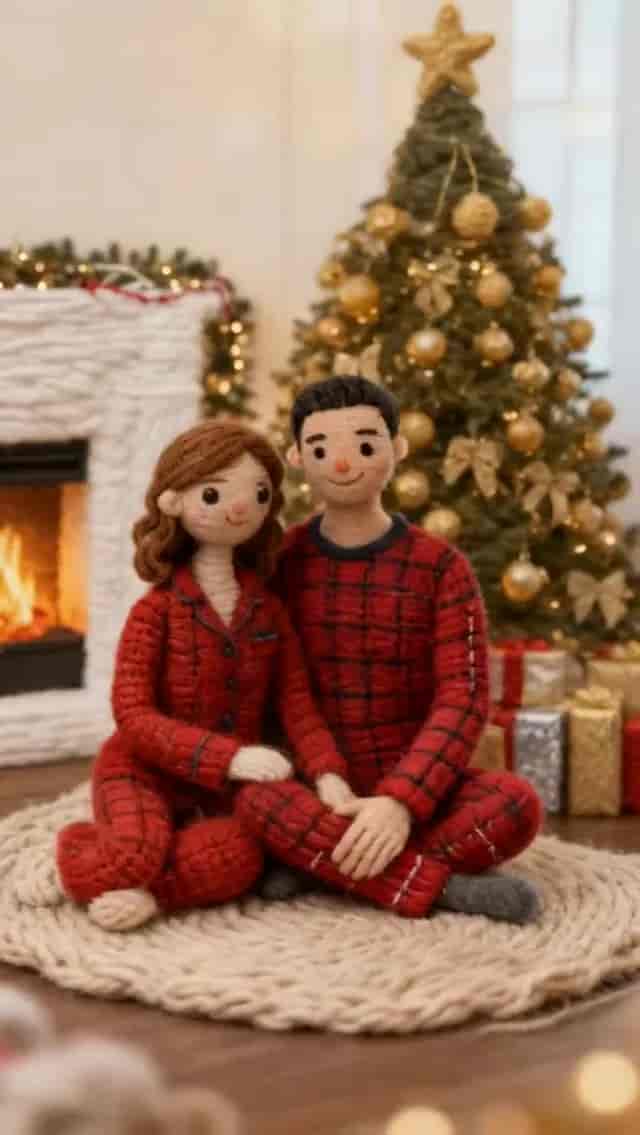 Cozy Knitted Doll Portrait background blur