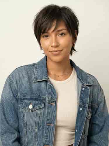 Modern French Pixie Cut background blur