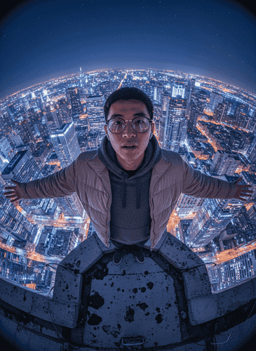 Skyline Rooftop AI Portrait – Image Effect background blur