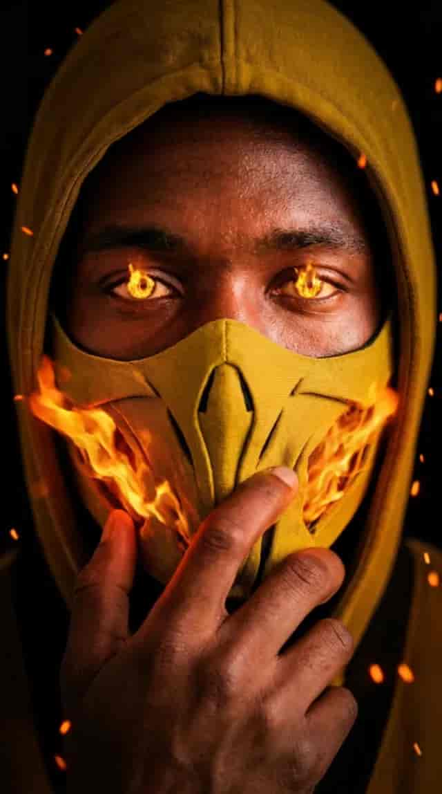 Scorpion Hellfire Mask Reveal background blur
