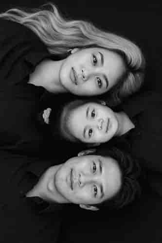 B&W Portrait Of Three background blur
