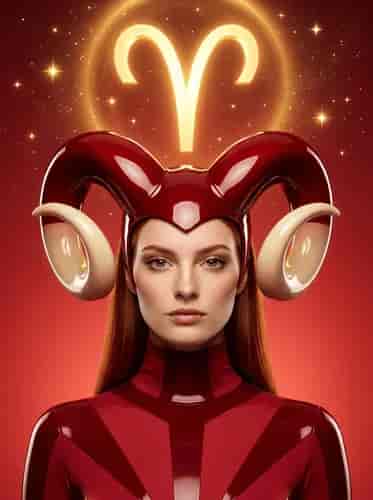 Aries Zodiac Portrait background blur