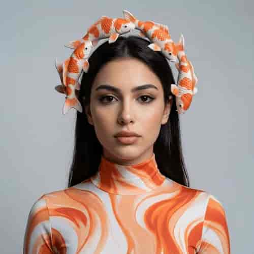 Pisces Zodiac Portrait background blur