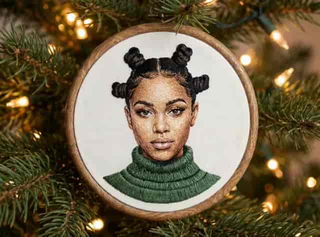 Embroidered Hoop Ornaments background blur
