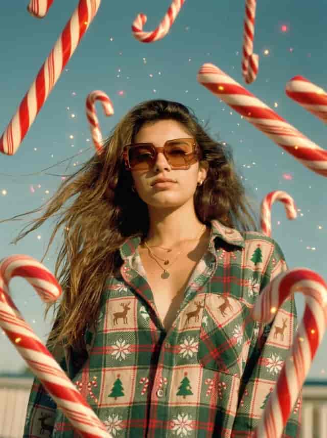 Candy Cane Fall background blur