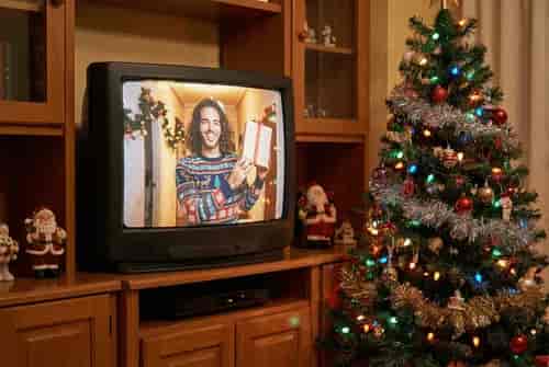 CRT Christmas background blur