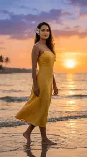 Sunset Shoreline Portrait background blur