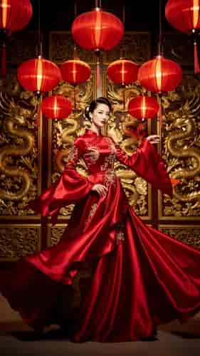 Red Silk Couture background blur