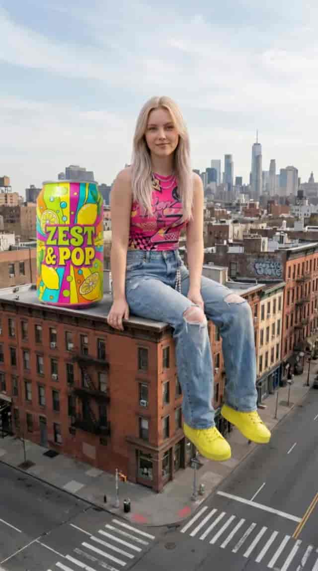 Giant Rooftop Ad background blur