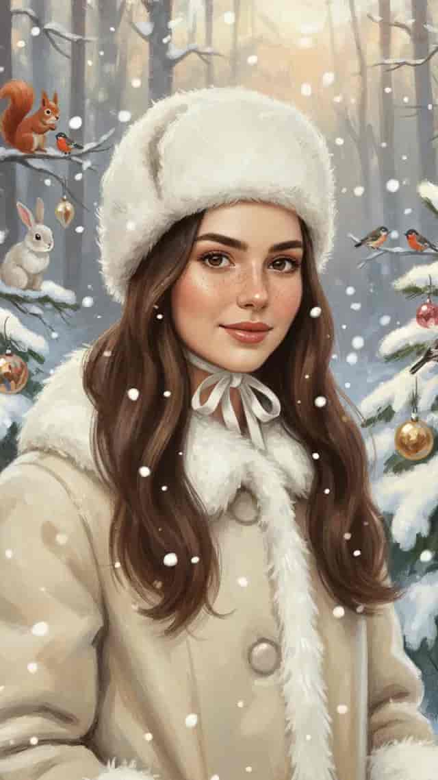 Winter Postcard background blur