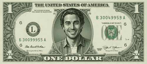 Dollar Engraving background blur