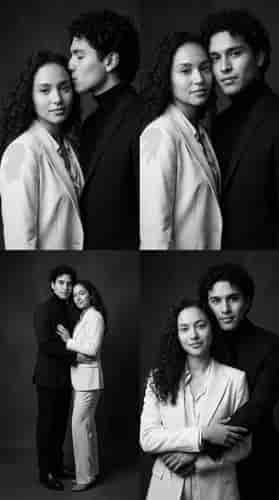 B&W Couple Grid background blur