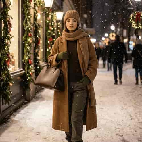 Snowfall Night Walk background blur