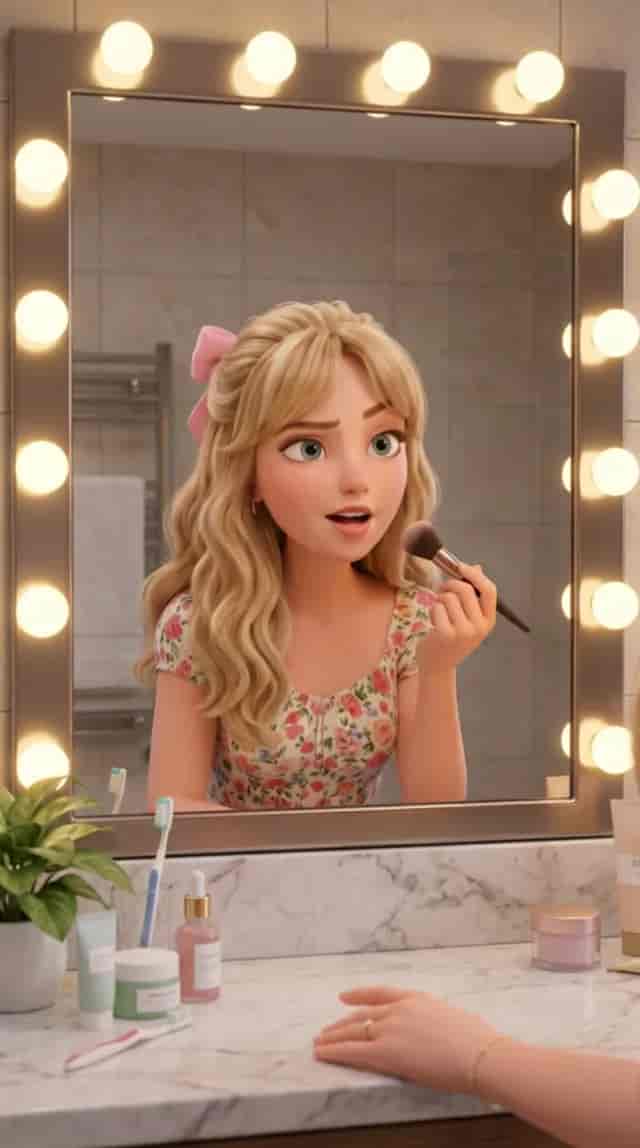 Mirror 3D Character Vlog  background blur