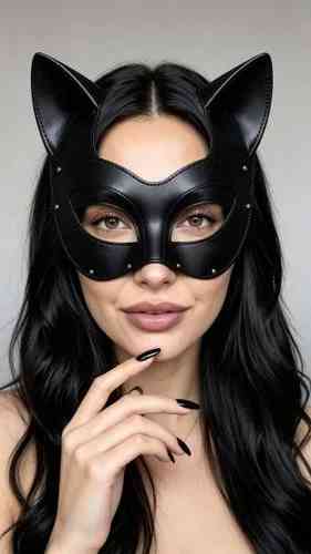 Leather Cat Mask background blur