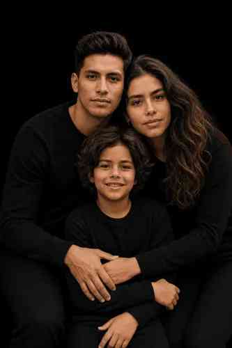 Studio Family Trio background blur