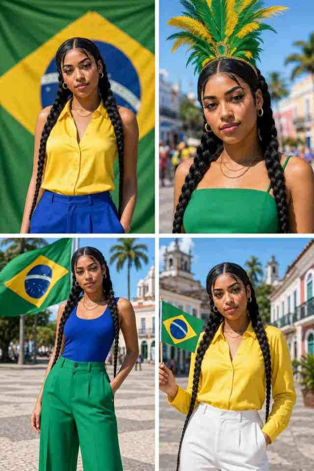 Brazil Independence Day Collage background blur