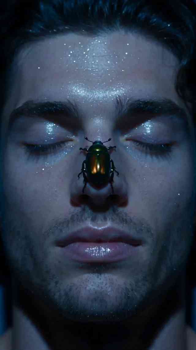 Emerald Beetle Close-Up background blur