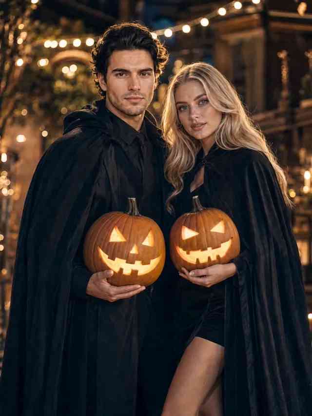 Cloaked Pumpkin Duo background blur