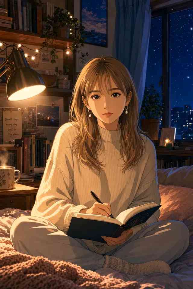 Cozy Night Journaling background blur