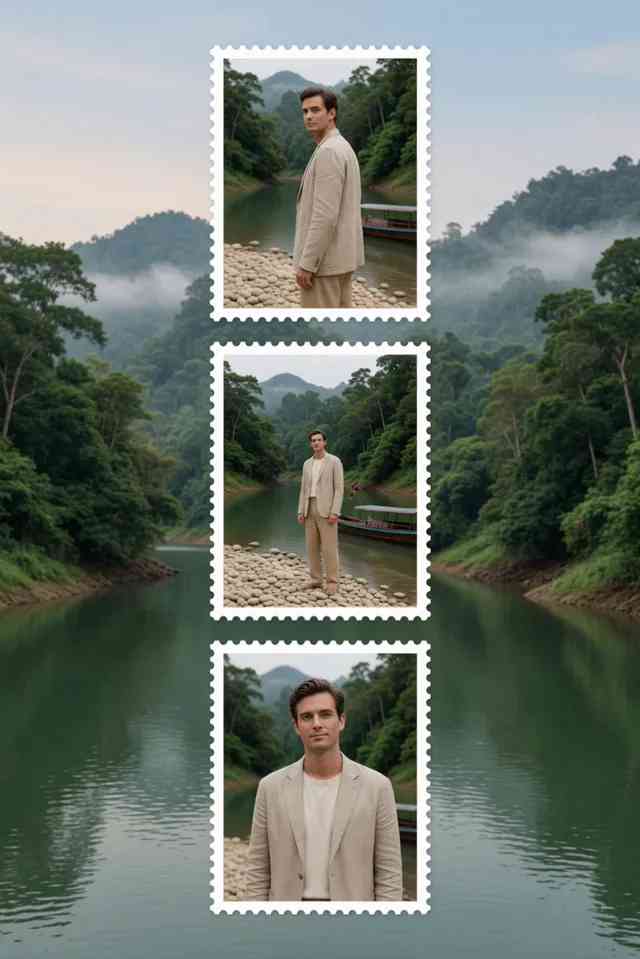 Stamp River Collage background blur