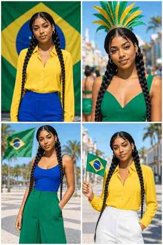 Brazil Independence Day Collage background blur