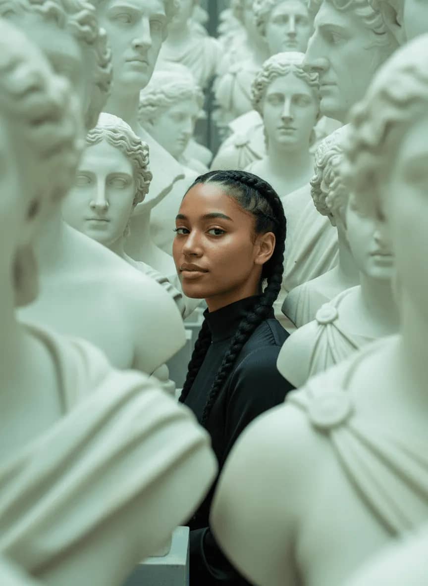 Museum Marble Portrait – AI Template