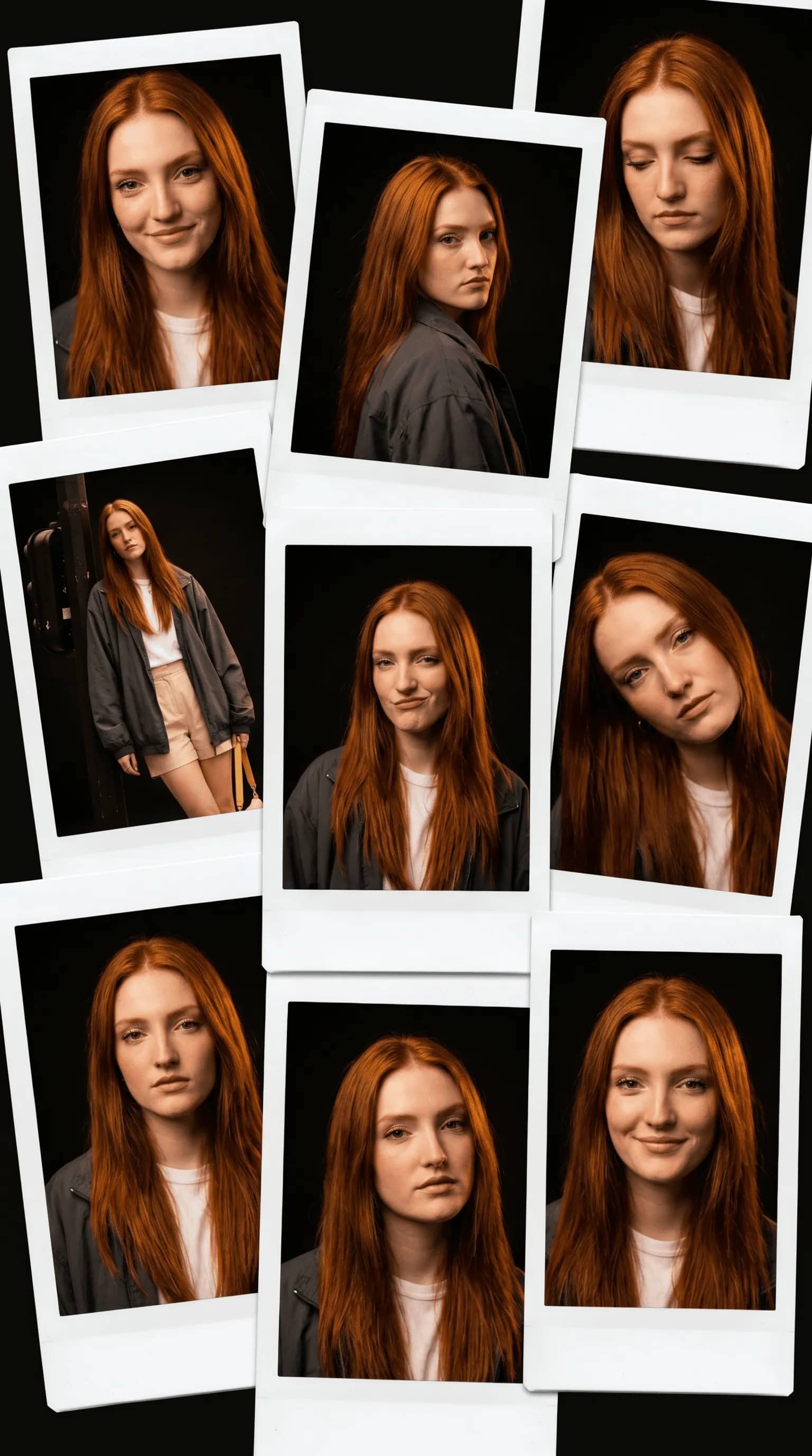 Character-Locked Polaroid Collage