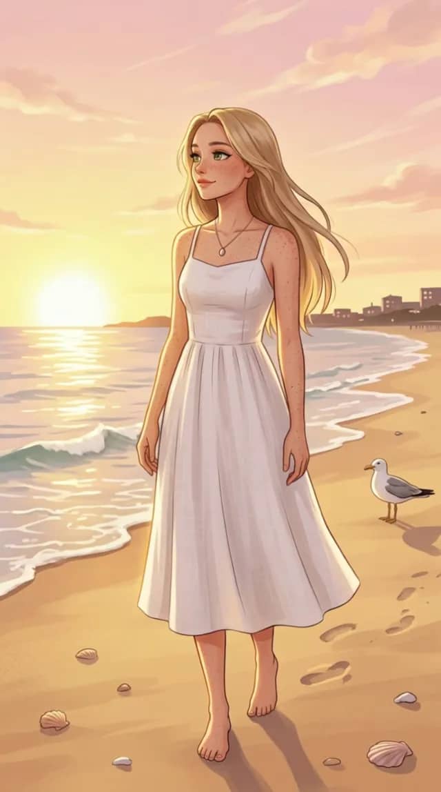 Sunset Anime Shoreline