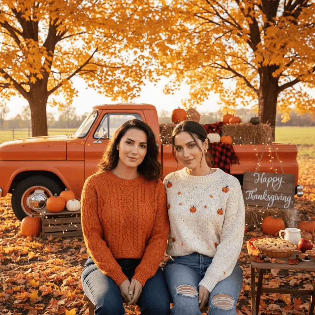 Golden Hour Outdoors portrait - Thanksgiving AI photoshoot
